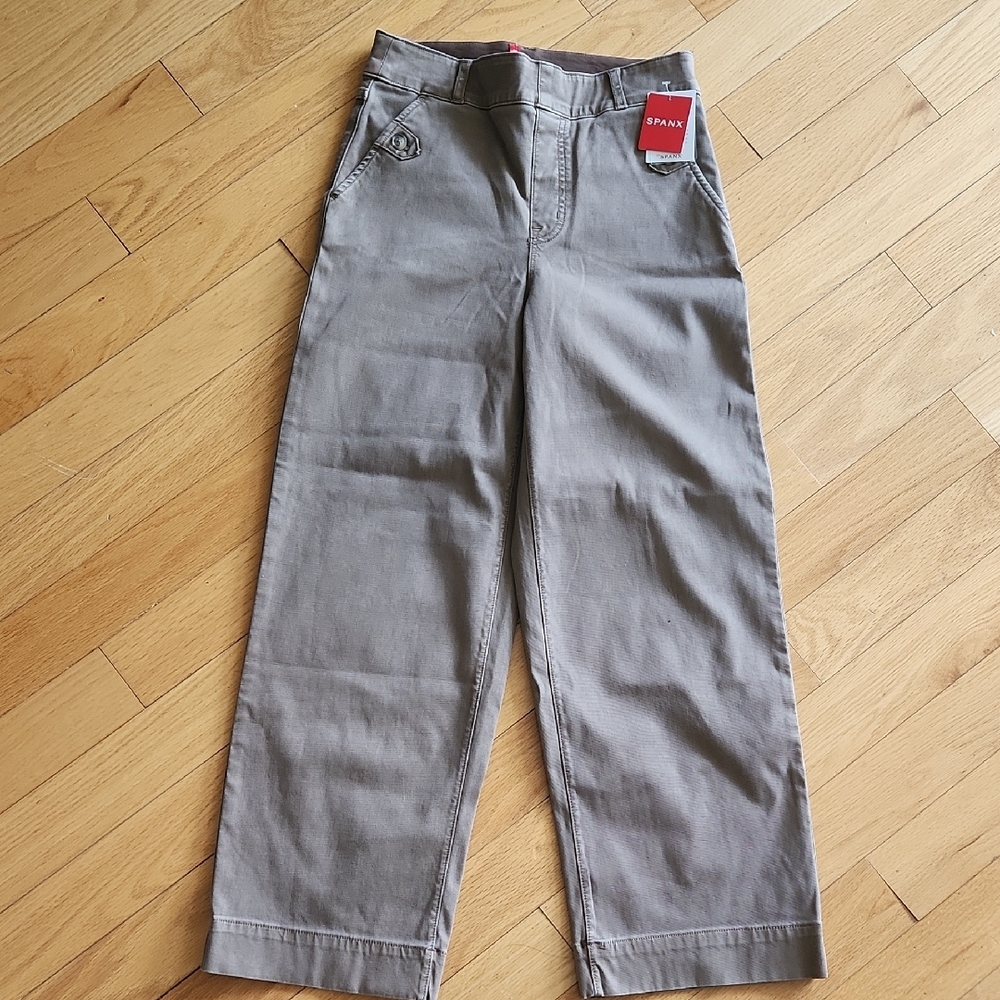 SPANX Taupe Wide-Leg Trousers
